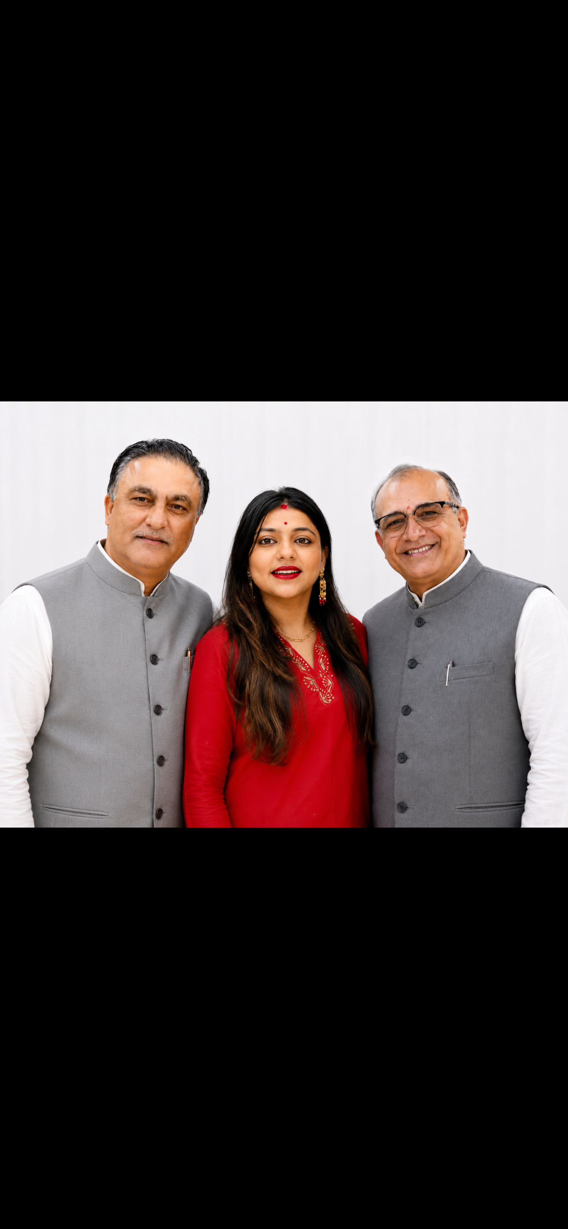 Bharat mengar with prafulbhai karamshi gajra family